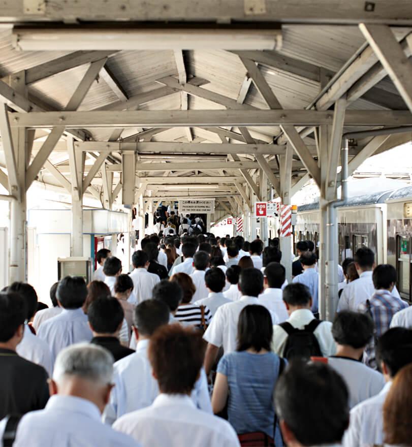 People on a train platform