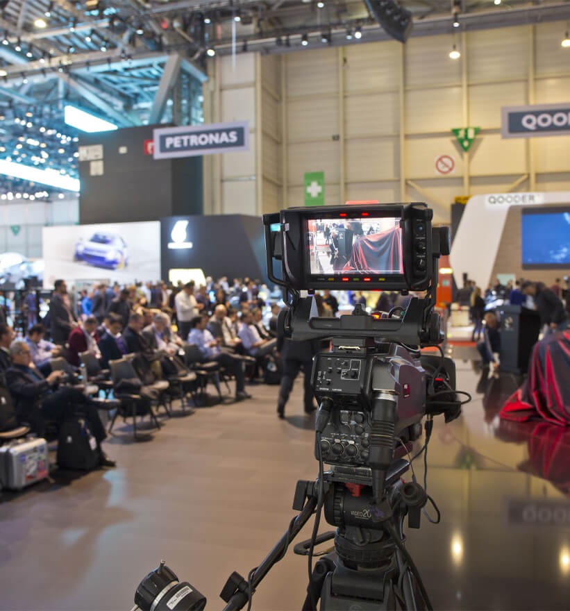 TV camera filming an event